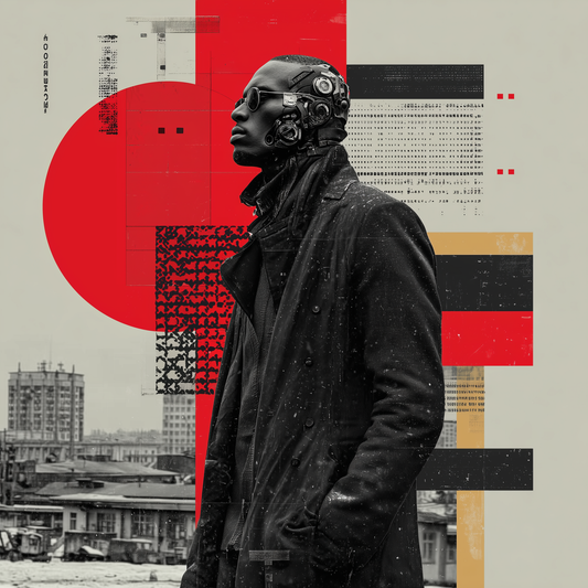 Wall Art 'Cyber Nomad' - AfroNeoPop Poster of a Futuristic Urban Rebel, African Decor